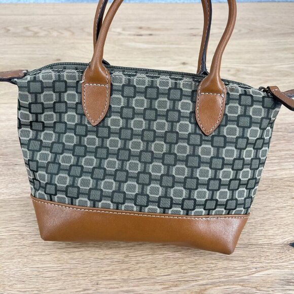 Nine West VTG Mini Purse Bag Brown Gray 90s Y2K Shoulder Strap Double Handle - Picture 2 of 14